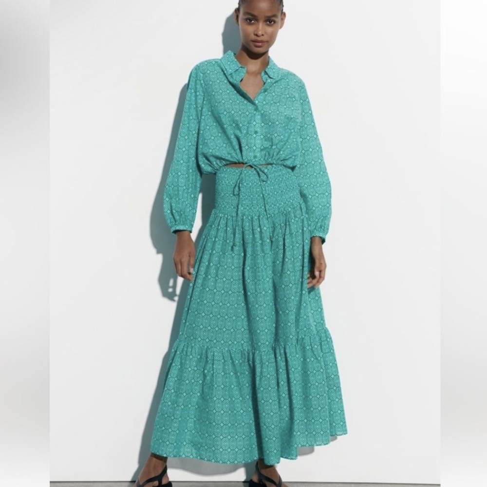 Zara maxi skirt and shirt set